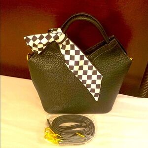 Black Crossbody Bag made with soft calf leather.